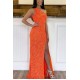 Elegant Sheath Sparkle Sequin Prom Dress Formal Evening Gowns 901384