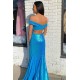Mermaid Off the Shoulder Sparkle Long Prom Dress Formal Evening Gowns 901385