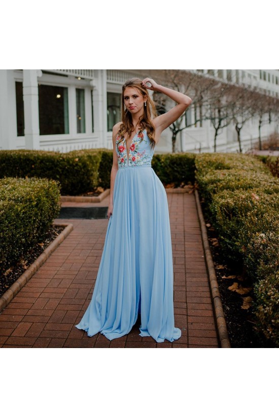 Long Yellow Embroidered Chiffon Prom Dress Formal Evening Gowns 901388 Long Yellow Embroidered Chiffon Prom Dress Formal Evening Gowns 901388