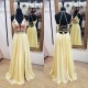 Long Yellow Embroidered Chiffon Prom Dress Formal Evening Gowns 901388 Long Yellow Embroidered Chiffon Prom Dress Formal Evening Gowns 901388
