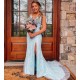 Long Blue Lace Spaghetti Straps Prom Dress Formal Evening Gowns 901400 Long Blue Lace Spaghetti Straps Prom Dress Formal Evening Gowns 901400