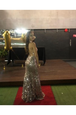 Mermaid Sparkle Sequin Long Prom Dress Formal Evening Gowns 901403