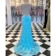 Elegant Mermaid Spaghetti Straps Lace Prom Dress Formal Evening Gowns 901405