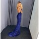 Long Spaghetti Straps Sequin Prom Dress Formal Evening Gowns 901418