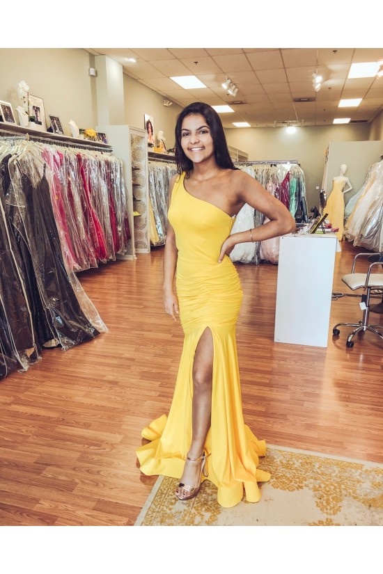 Long Yellow Mermaid One Shoulder Prom Dress Formal Evening Gowns 901428 Long Yellow Mermaid One Shoulder Prom Dress Formal Evening Gowns 901428