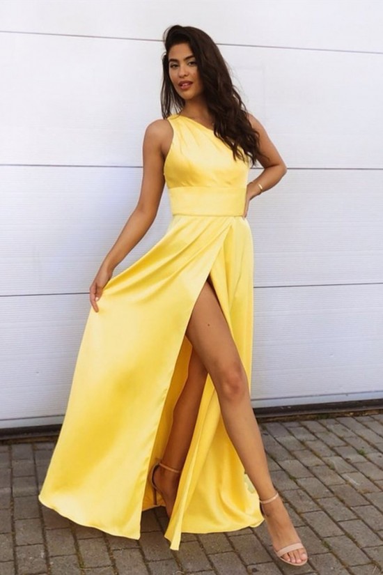 Long Yellow One Shoulder Prom Dress Formal Evening Gowns 901446 Long Yellow One Shoulder Prom Dress Formal Evening Gowns 901446