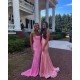 Long Pink Spaghetti Straps Sequin Prom Dress Formal Evening Gowns 901461 Long Pink Spaghetti Straps Sequin Prom Dress Formal Evening Gowns 901461