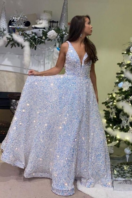 A-Line Sparkle Sequin Prom Dress Formal Evening Gowns 901480 A-Line Sparkle Sequin Prom Dress Formal Evening Gowns 901480