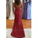 Long Spaghetti Straps Sequin Prom Dress Formal Evening Gowns 901492