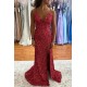 Long Spaghetti Straps Sequin Prom Dress Formal Evening Gowns 901492
