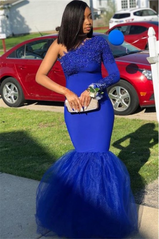 Long Royal Blue Mermaid One Shoulder Prom Dress Formal Evening Gowns 901504 Long Royal Blue Mermaid One Shoulder Prom Dress Formal Evening Gowns 901504