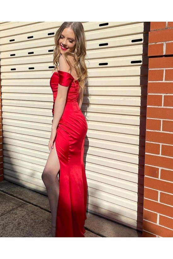Long Red Off the Shoulder Prom Dress Formal Evening Gowns 901510 Long Red Off the Shoulder Prom Dress Formal Evening Gowns 901510