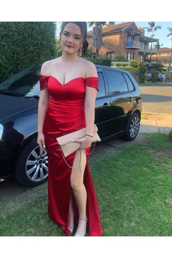 Long Red Off the Shoulder Prom Dress Formal Evening Gowns 901510 Long Red Off the Shoulder Prom Dress Formal Evening Gowns 901510