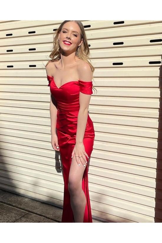 Long Red Off the Shoulder Prom Dress Formal Evening Gowns 901510 Long Red Off the Shoulder Prom Dress Formal Evening Gowns 901510
