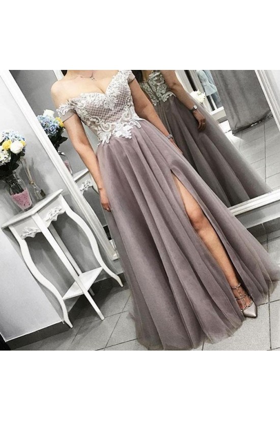 A-Line Lace Off the Shoulder Prom Dress Formal Evening Gowns 901519 A-Line Lace Off the Shoulder Prom Dress Formal Evening Gowns 901519