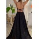 Long Black Sequin Prom Dresses Formal Evening Gowns 901533