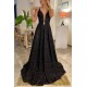 Long Black Sequin Prom Dresses Formal Evening Gowns 901533