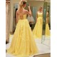 Long Yellow Prom Dresses Formal Evening Gowns 901553