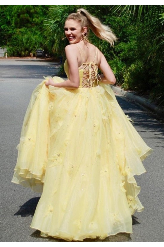 Long Yellow Prom Dresses Formal Evening Gowns 901553
