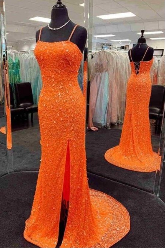 Elegant Sequin Spaghetti Straps Long Prom Dresses Formal Evening Gowns 901585 Elegant Sequin Spaghetti Straps Long Prom Dresses Formal Evening Gowns 901585