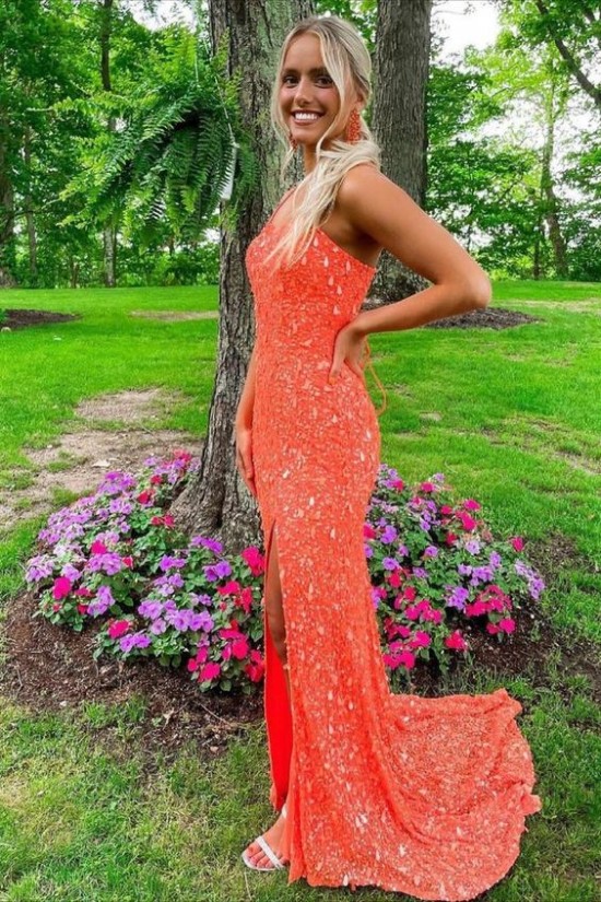 Elegant Sequin Spaghetti Straps Long Prom Dresses Formal Evening Gowns 901585 Elegant Sequin Spaghetti Straps Long Prom Dresses Formal Evening Gowns 901585