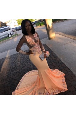 Long Mermaid Lace Prom Dresses Formal Evening Gowns 901593