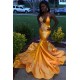 Long Yellow Mermaid Lace Prom Dresses Formal Evening Gowns 901595 Long Yellow Mermaid Lace Prom Dresses Formal Evening Gowns 901595