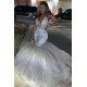 Long White Mermaid Sparkle Lace Prom Dresses Formal Evening Gowns 901599 Long White Mermaid Sparkle Lace Prom Dresses Formal Evening Gowns 901599