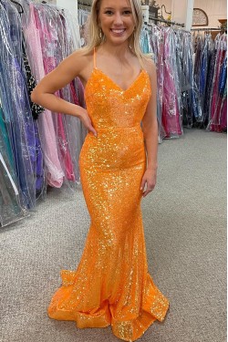 Mermaid Sparkle Sequin Long Prom Dresses Formal Evening Gowns 901601