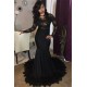 Long Black Mermaid Lace Prom Dresses Formal Evening Gowns 901603 Long Black Mermaid Lace Prom Dresses Formal Evening Gowns 901603