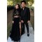 Long Black Two Pieces Lace Tulle Prom Dresses Formal Evening Gowns 901605