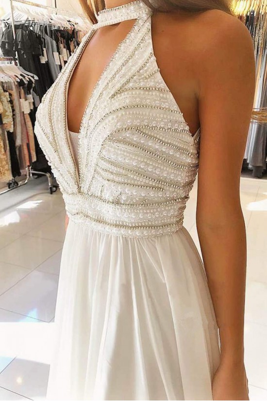 A-Line Beaded Long Prom Dresses Formal Evening Gowns 901614 A-Line Beaded Long Prom Dresses Formal Evening Gowns 901614