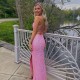 Long Pink Sequin Prom Dresses Formal Evening Gowns 901632