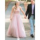 A-Line Long Pink Beaded Lace Prom Dresses Formal Evening Gowns 901637 A-Line Long Pink Beaded Lace Prom Dresses Formal Evening Gowns 901637