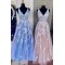 A-Line Lace V Neck Prom Dresses Formal Evening Gowns 901713