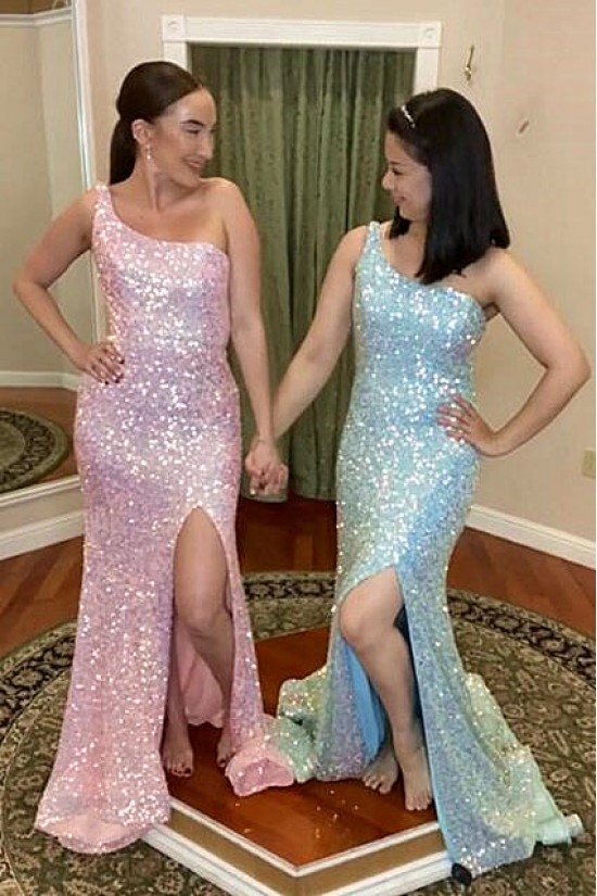 Elegant One Shoulder Sequin Prom Dresses Formal Evening Gowns 901716 Elegant One Shoulder Sequin Prom Dresses Formal Evening Gowns 901716