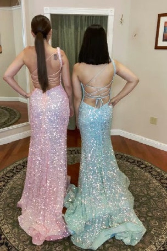 Elegant One Shoulder Sequin Prom Dresses Formal Evening Gowns 901716 Elegant One Shoulder Sequin Prom Dresses Formal Evening Gowns 901716