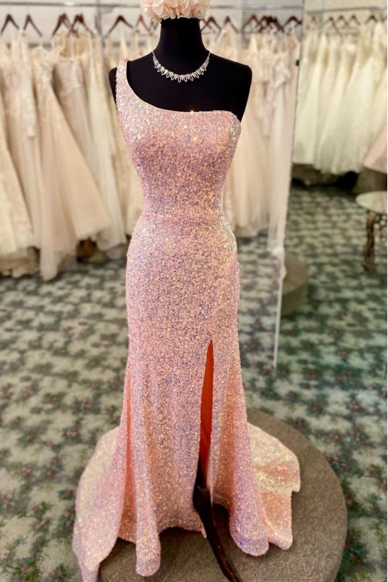 Elegant One Shoulder Sequin Prom Dresses Formal Evening Gowns 901716 Elegant One Shoulder Sequin Prom Dresses Formal Evening Gowns 901716