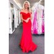 Long Red Mermaid Off the Shoulder Prom Dresses Formal Evening Gowns 901725 Long Red Mermaid Off the Shoulder Prom Dresses Formal Evening Gowns 901725