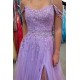 Long Lilac Lace and Tulle Prom Dresses Formal Evening Gowns 901731
