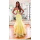 Long Yellow Mermaid Lace Prom Dresses Formal Evening Gowns 901740 Long Yellow Mermaid Lace Prom Dresses Formal Evening Gowns 901740