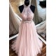 A-Line Lace and Tulle Long Prom Dresses Formal Evening Gowns 901746