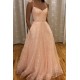 A-Line Long Sparkle Tulle Prom Dresses Formal Evening Gowns 901756
