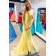 Long Yellow Mermaid Lace Prom Dresses Formal Evening Gowns 901764 Long Yellow Mermaid Lace Prom Dresses Formal Evening Gowns 901764