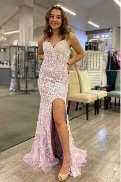 Mermaid Lace Long Prom Dresses Formal Evening Gowns 901778