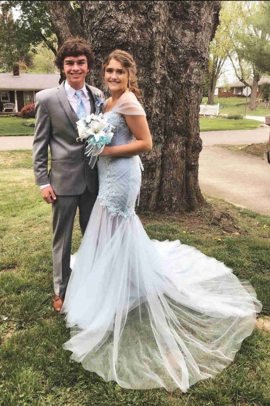 Long Blue Mermaid Lace and Tulle Prom Dresses Formal Evening Gowns 901779 Long Blue Mermaid Lace and Tulle Prom Dresses Formal Evening Gowns 901779