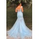 Long Blue Mermaid Lace and Tulle Prom Dresses Formal Evening Gowns 901779 Long Blue Mermaid Lace and Tulle Prom Dresses Formal Evening Gowns 901779