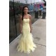 Long Red Mermaid Lace and Tulle Prom Dresses Formal Evening Gowns 901784