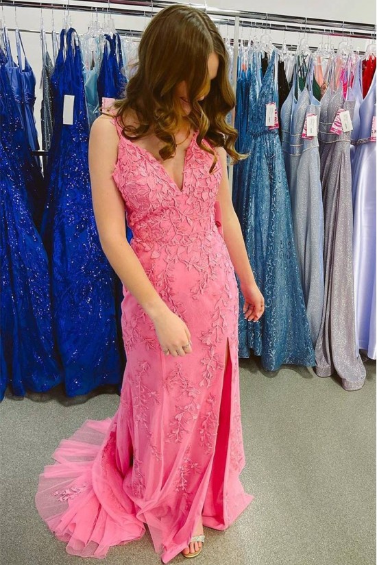 Long Yellow Lace Prom Dresses Formal Evening Gowns 901785