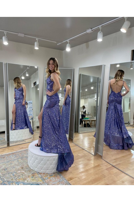 Long Blue Sparkle Sequins Prom Dresses Formal Evening Gowns 901797 Long Blue Sparkle Sequins Prom Dresses Formal Evening Gowns 901797